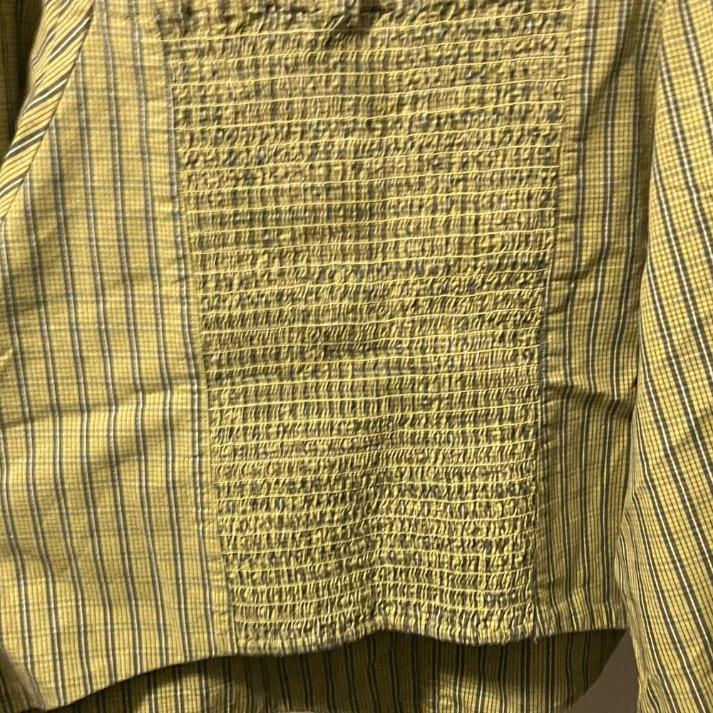 Levi's Yellow-Green Striped Square-Neck Blouse - Picture 6 of 9